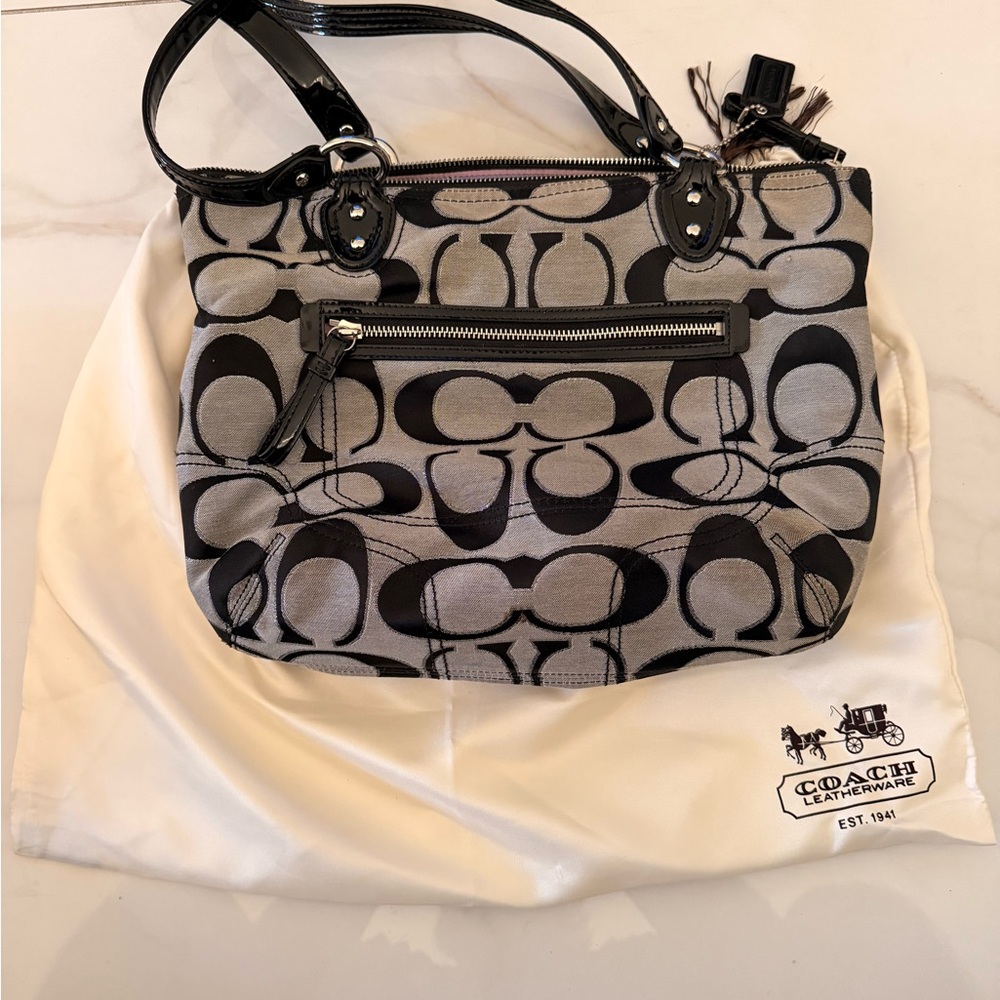 Coach Black and Gray Shoulder Bag